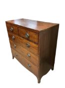 A Regency mahogany chest of two short and three long drawers, width 102cm, depth 47cm, height 101cm