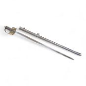 A post 1902, 1827 pattern Rifle Brigade officer’s dress sword, with regulation blade with traces