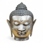A Thai metal Buddha head, 27cm