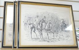 George Finch Mason (1850-1915), Hunting scenes, each signed and inscribed, set of four ink