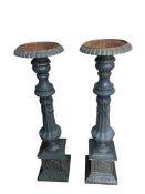 A pair of Victorian style painted cast iron stands, height 102cm