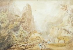 ... di Munro, Rocky gorge, unsigned, inscribed verso, watercolour, 12 x 16.5cm