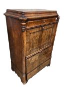 A 19th century French mahogany secretaire abbatant, width 102cm, depth 60cm, height 151cm