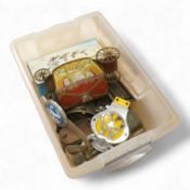 Automobilia items, including six mid-20th century car badges; AA, RAC, the Royal Sussex regiment,