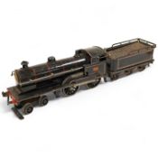 An 0 gauge Bing for Bassett-Lowke tinplate clockwork LNWR 4-4-0 tender locomotive, George the