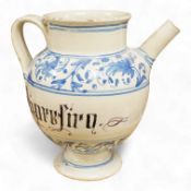 An Italian maiolica syrup jar, 17.5cm high