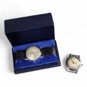 Two 1950s manual wind wrist watches; a gentleman’s stainless steel wristwatch by P. Buhre,