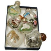 Six Chinese inside-painted glass 'animal' snuff bottles