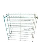 Two French painted wrought iron wine cages, width 101cm, depth 47cm, height 102cm