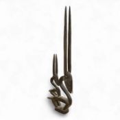 African tribal art interest; a Bambara antelope headdress chiwara, 93cm high