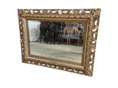 A Victorian carved giltwood rectangular wall mirror, width 103cm, height 79cm