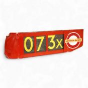 A London Transport bus destination blind box, complete with mechanism and three numerical