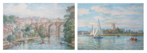 § § Bernard Finegan Gribble (1872-1962)'Christchurch Priory, Hants' and 'Knaresborough Bridge,