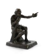 § § Alexander Proudfoot (1878-1957), ‘Charon’, a patinated bronze, seated holding an oar in his