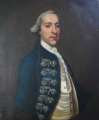 Continental School, 18th century A portrait of a gentleman wearing a cravat and frock coat,the