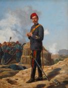 Charles Voisin (French, 19th century)A Turkish Army Artillery Officer standing before a group of