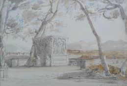 Italian School, 19th century 'Villa Mattei'inscribed in ink 15th Dec 1839 verso,pencil and body