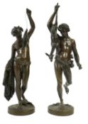 Jean-Jacques, called James Pradier (Swiss 1790-1852). A pair of bronze allegorical figures of