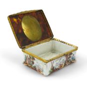 A Continental enamel on copper and tortoiseshell mounted portrait snuffbox, late 18th/early 19th