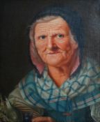 School of Pieter Snyers (Flemish, 1681-1752)A portrait of an elderly woman wearing a bonnet,oil on