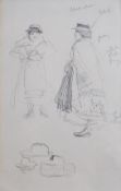 Arthur Rackham (1867-1939)Figural study,circa 1895,pencil drawing with annotations,15.5cm x