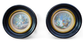 Manner of Christiaen Van Pol (Dutch, 1752-1813)A pair of still life studies of fruit, flowers and