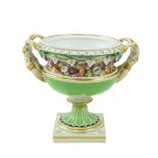 An impressive English porcelain ‘Warwick’ vase, c.1820, possibly Coalport, finely painted with a