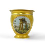 A KPM Berlin imitation micro-mosaic cabinet cup, c.1817-23, of campana form, finely painted in