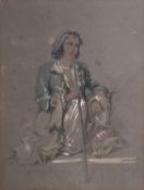 Amedeo Preziosi (Maltese, 1816-1882)Study of a seated woman smoking an opium pipe,unsigned,pencil