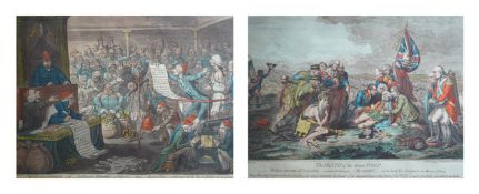 After James Gillray (1756-1815)'The Death of the Great Wolf' and 'Patriotic Regeneration -viz-