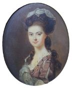 English School, 18th century A portrait miniature of Agnes Pares, neé Lightbody (1759-1812)inscribed