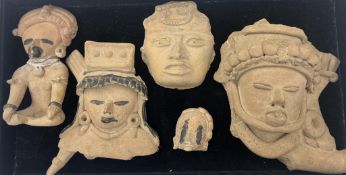 A group of four Pre-Columbian Veracruz pottery figures or fragments, Mexico, Classical period, 400-