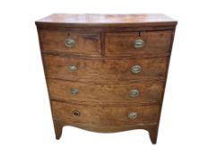 A Regency mahogany bowfront chest, width 99cm, depth 48cm, height 116cm