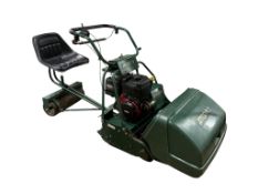 An Atco Royale 24E 6.5 HP 24inch ride on cylinder petrol mower. Serviced annually and in good