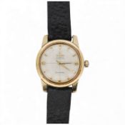 A gentleman's mid 1950's steel and gold plated Omega Seamaster Automatic Chronometer, with cross