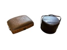 A Chinese rectangular bamboo and rattan box, width 56cm, depth 40cm, height 26cm together with a