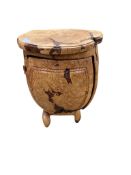 Pierre Decorse (b.1953), a naturalistically modelled bowfront bedside cupboard, width 49cm, depth
