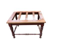 A late Victorian part painted mahogany luggage stand, width 64cm, depth 46cm, height 45cm