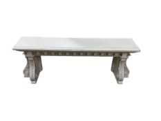 A Victorian style painted window seat, adapted, width 131cm, depth 27cm, height 49cm