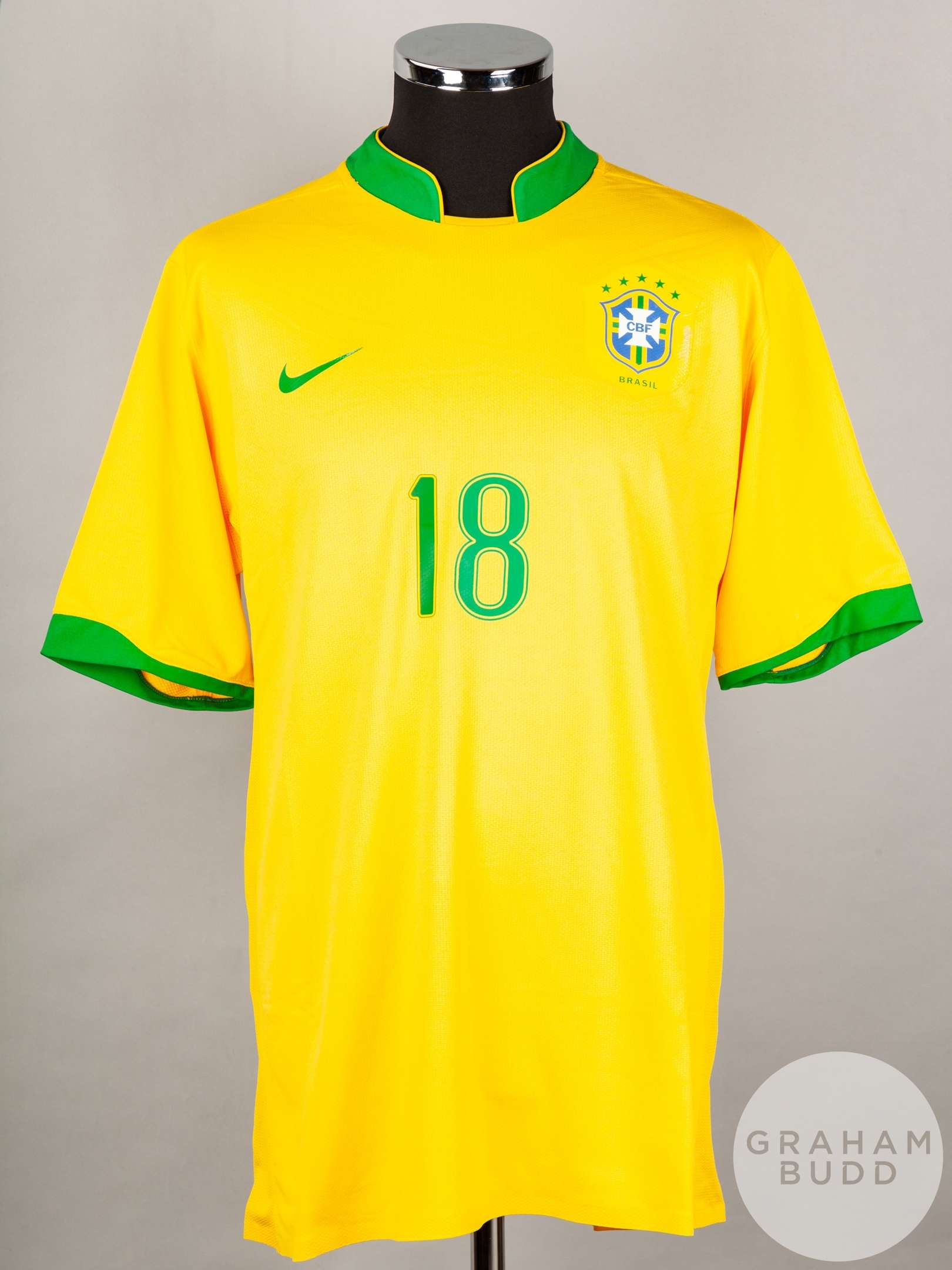 Paulo Cesare yellow No.18 Brazil short sleeved shirt.