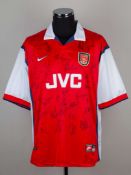 Red and white Arsenal autographed replica short-sleeved shirt, 1998-99