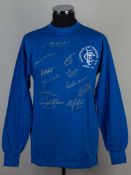 Rangers team signed blue 1972 European Cup Winners' Cup final retro shirt