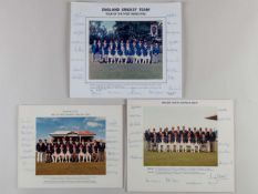 Three M.C.C. Cricket Tour to signed team photographs