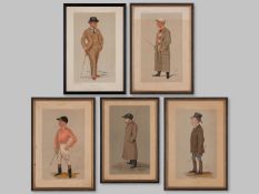 Ten Vanity Fair prints of horse racing personalities.