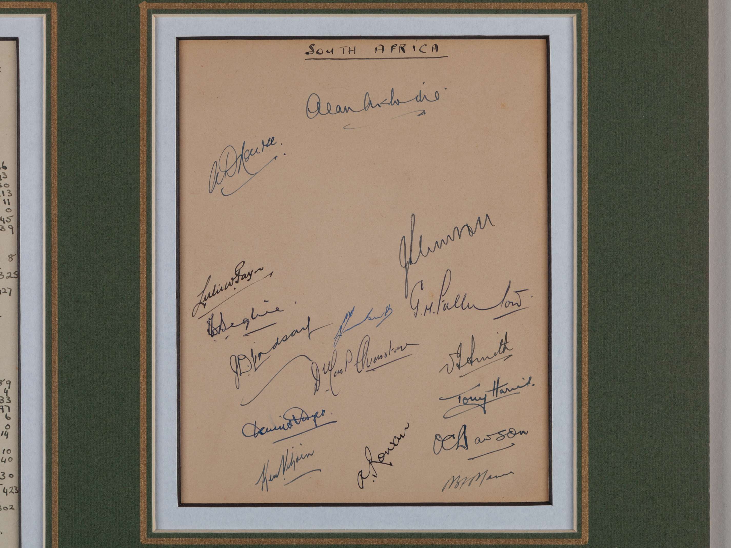 South Africa Tour 1947 a mounted autographed display - Image 2 of 2