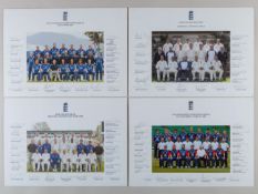 Four England Tour signed team photographs