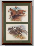 Collection of six framed horse racing prints.