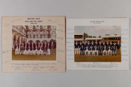 Two M.C.C. Cricket Tour to signed team photographs
