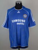 Blue Chelsea autographed replica short-sleeved shirt 2006-08