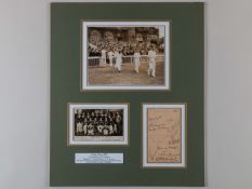 South Africa Tour 1929 a mounted autographed display